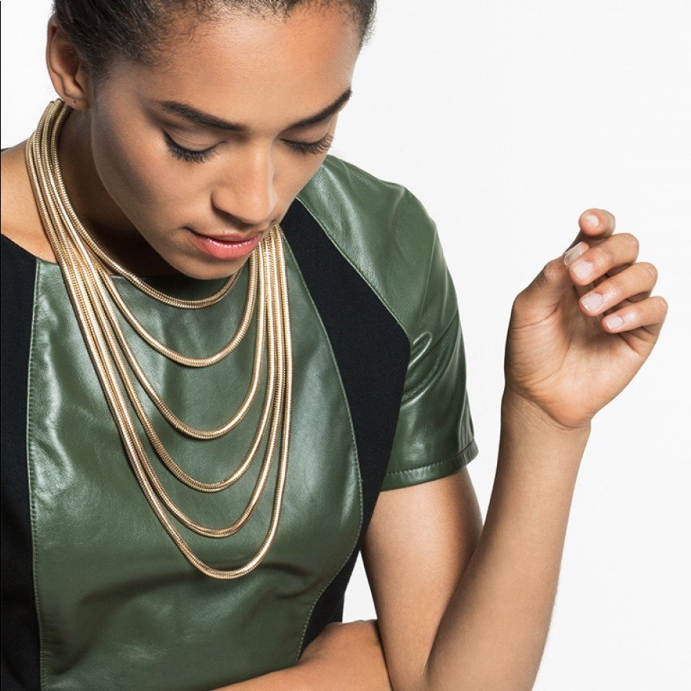 Baublebar gold snake chain strands necklace